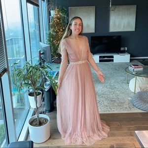 NWT ASOS TALL Long Sleeve Dress in Dusty Rose